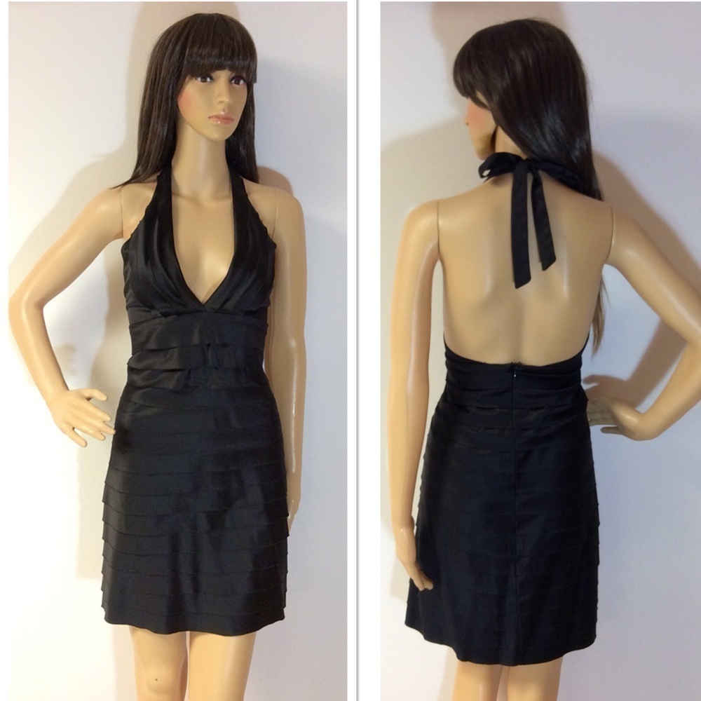 LBD GORGEOUS BLACK HALTER DRESS
